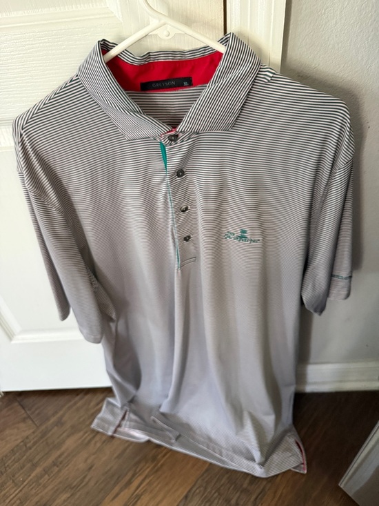 Greyson Other - Greyson Men’s Whit3 Micro-Stripe Polo with Teal Accent